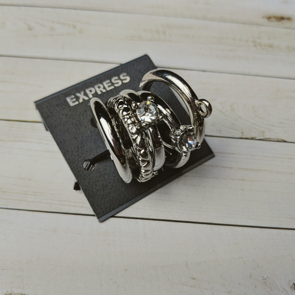 🆕 Express Rings Silver Bundle Sz 7